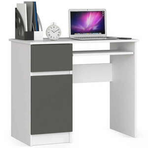 Íróasztal - Akord Furniture - 90 cm - fehér / szürke (bal) kép