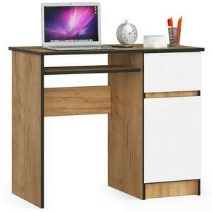 Íróasztal - Akord Furniture - 90 cm - kézműves tölgy / fehér kép