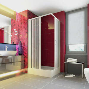 Luana 7090 zuhanykabin, harmonikus ajtók, fürdőkád nélkül, PVC an... kép
