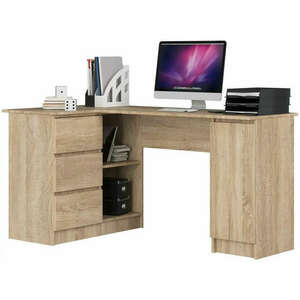 Sarok íróasztal Akord Furniture 155cm, sonoma tölgy, bal kép
