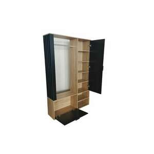 Austin előszoba szekrény fekete-tölgy, 190x120x33cm kép