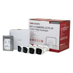 HIKVISION KIT 4 Bullet IP 2MP kamerák + 4 csatornás NVR, 1TB HDD... kép