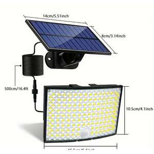 AOVO 138 LED-es kültéri napenergiás lámpa, külön panellel, nagyon... kép