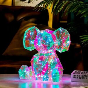 Színes elefánt alakú LED lámpa kép