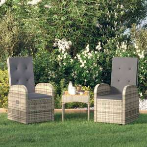 vidaXL 2 db szürke polyrattan kerti szék párnákkal kép