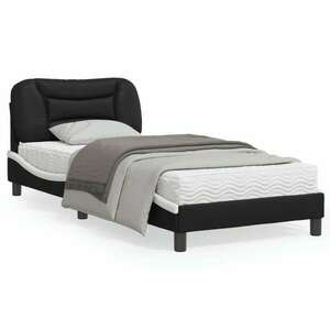 vidaXL fekete és fehér műbőr ágy matraccal 90 x 200 cm kép