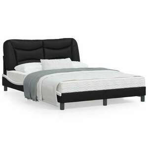 vidaXL fekete-fehér műbőr ágy matraccal 140 x 200 cm kép