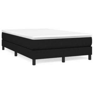 vidaXL fekete szövet rugós ágy matraccal 120 x 190 cm kép