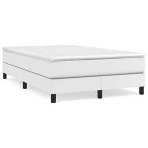 vidaXL fehér műbőr rugós ágy matraccal 120x190 cm kép