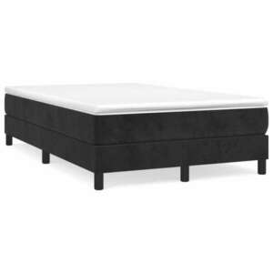 vidaXL fekete bársony rugós ágy matraccal 120x190 cm kép