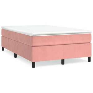 vidaXL rózsaszín bársony rugós ágy matraccal 120 x 190 cm kép