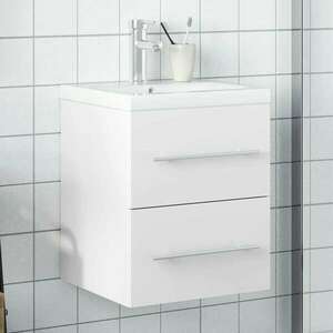 vidaXL fehér fürdőszobai mosdószekrény beépített mosdókagylóval kép
