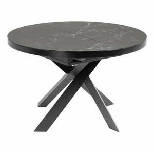 Fekete kerek bővíthető étkezőasztal kerámia asztallappal ø 160 cm Vashti – Kave Home kép