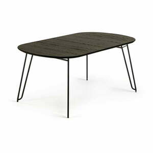 Sötétbarna bővíthető étkezőasztal kőrisfa dekoros asztallappal 100x170 cm Milian – Kave Home kép