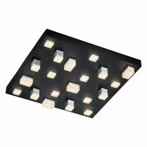 Fekete LED mennyezeti lámpa fém búrával 45x45 cm Civeto – CINQUE kép