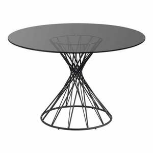 Fekete kerek étkezőasztal üveg asztallappal ø 120 cm Niut – Kave Home kép
