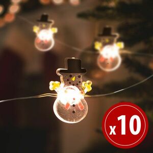 LED fényfüzér - karácsonyfa - 10 LED - 1, 2 méter - melegfehér - 2 x AA kép