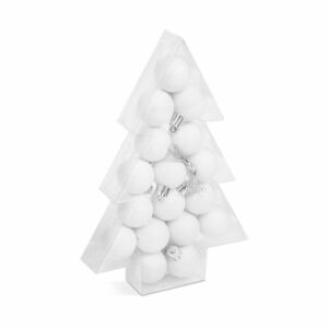 Karácsonyfadísz szett - glitteres fehér - 17 db / szett kép