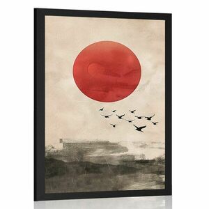 Plakát japandi piros hold varázsa kép