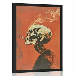 Plakát japandi csontváz cigarettával kép