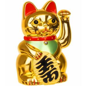 Kínai integető macska - arany kép