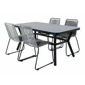 Asztal és szék garnitúra Dallas 2120 (Szürke + Fekete) kép