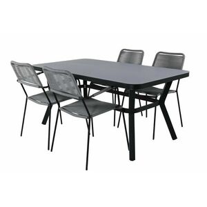 Asztal és szék garnitúra Dallas 2193 (Fekete + Szürke) kép