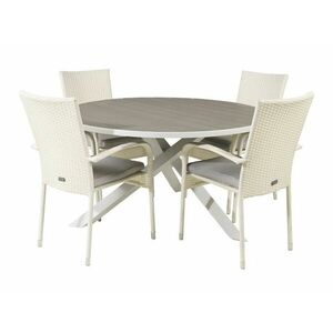 Asztal és szék garnitúra Dallas 2353 (Fehér + Szürke) kép