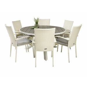 Asztal és szék garnitúra Dallas 2390 (Fehér + Szürke) kép