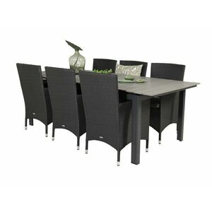 Asztal és szék garnitúra Dallas 3030 (Fekete + Szürke) kép