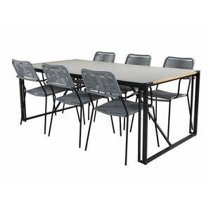 Asztal és szék garnitúra Dallas 3003 (Szürke + Fekete) kép