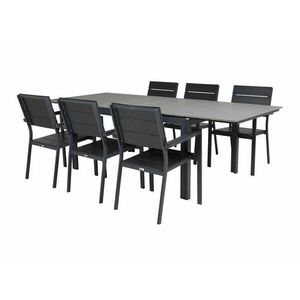Asztal és szék garnitúra Dallas 3022 (Fekete + Szürke) kép