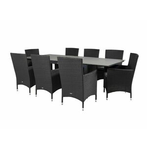 Asztal és szék garnitúra Dallas 3026 (Fekete + Szürke) kép