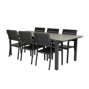 Asztal és szék garnitúra Dallas 3027 (Fekete + Szürke) kép