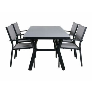 Asztal és szék garnitúra Dallas 3587 (Szürke + Fekete) kép
