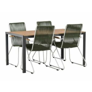 Asztal és szék garnitúra Dallas 3614 (Zöld + Ezüst) kép