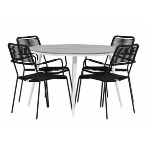 Asztal és szék garnitúra Dallas 3924 (Fehér + Szürke) kép