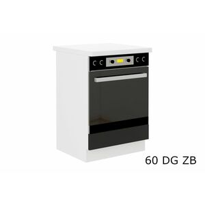 EPSILON 60 DG ZB süllyesztett konyhaszekrény munkalappal, 60x82x60, fekete/fehér kép