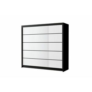 LERMO 2 ruhásszekrény, 200x215x58, fekete/fehér kép