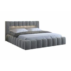 LAURIN kárpitozott ágy + matrac, 180x200, monolith 85 kép