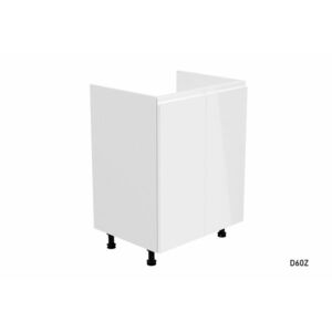YARD D60Z konyhaszekrény mosogató alá + mosogató, 60x82x47, fehér/szürke magasfényű kép