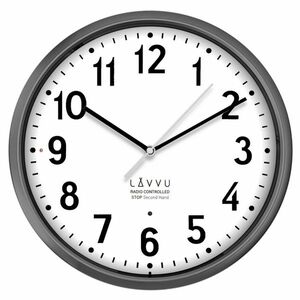 LAVVU Accurate Metallic Silver szürke rádiójel vezérlésű óra, átmérő 30 cm kép