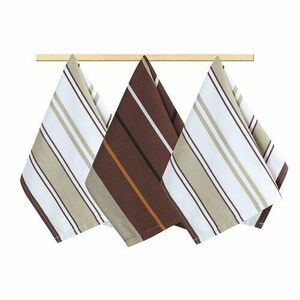 Stripe konyhai törlőruhák, bézs és barna, 50 x 70 cm, 3 db-os szett kép