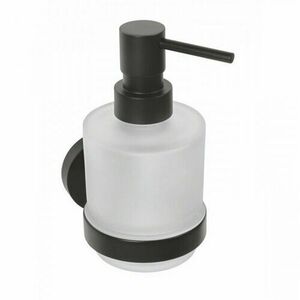SAPHO XB101 X-Round fekete szappanadagoló, tejüveg/fekete, 200 ml kép