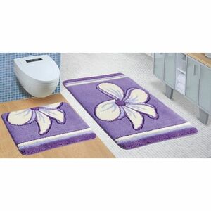 Ultra Virágos fürdőszobai szőnyegkészlet, lila, 60 x 100 cm, 60 x 50 cm kép