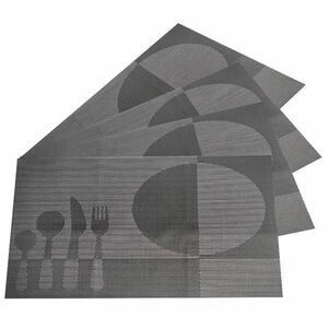 Food alátét, sötétszürke, 30 x 45 cm, 4 db-os szett kép