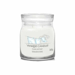 Yankee Candle Signature Clean Cotton illatos gyertya közepes üvegben, 368 g kép