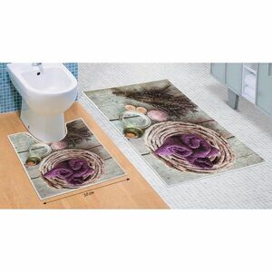 Levendula 3D fürdőszobai szőnyegkészlet, 60 x 100 cm, 50 x 60 cm kép