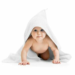 Kapucnis baba törölköző, fehér, 80 x 80 cm kép