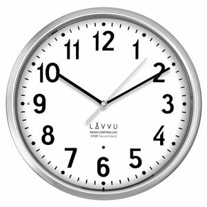 LAVVU Accurate Metallic Silver ezüst rádiójel vezérlésű óra kép